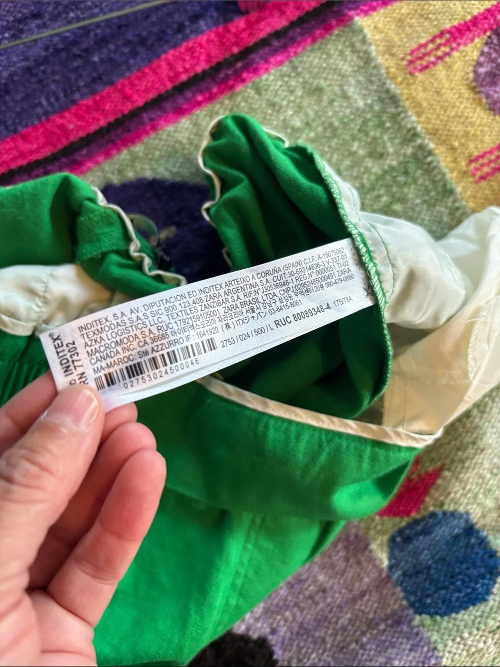 Zara Green Wide Leg Linen Blend Pants High Waist Trousers Womens Large
